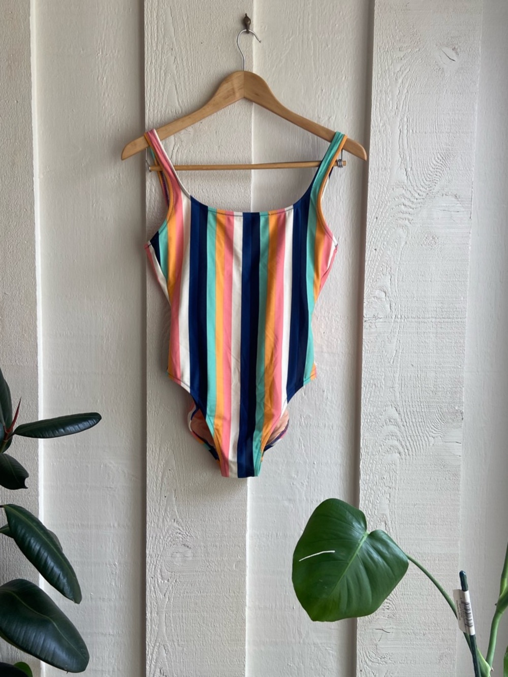 J.Crew Rainbow Stripe One Piece Swimsuit Size Small